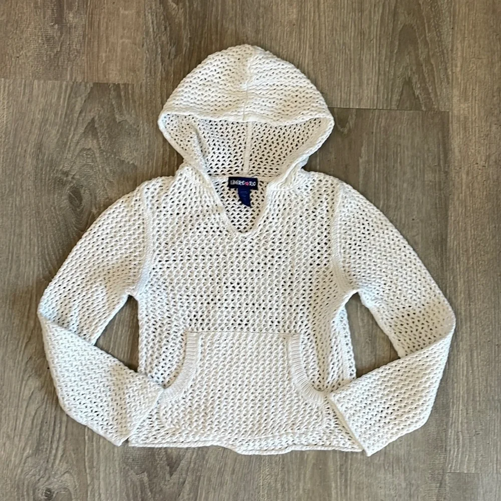 🤍Bundle 2/$16 Limited Too, EUC mesh sweater with hood. - Picture 1 of 3